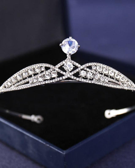 Elegant Silver Rhinestone Tiara - Glamorous Hair Accessory for Special Occasions