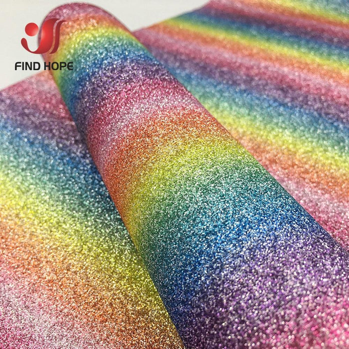Rainbow Iridescent Chunky Glitter Fabric Sheets for Vibrant DIY Crafts