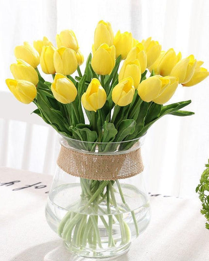 31-Piece Lifelike Real Touch Tulip Arrangement for Weddings and Home Decoration