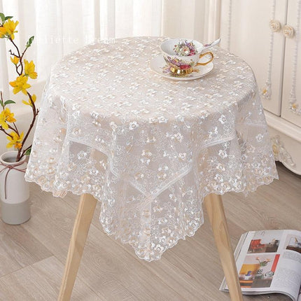 Sophisticated Lace Table Cover - Beautifully Embroidered Home Accent for Elegant Entertaining