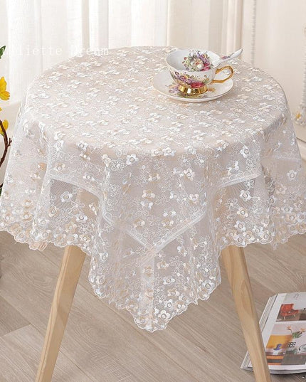 Sophisticated Lace Table Cover - Beautifully Embroidered Home Accent for Elegant Entertaining