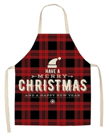 Merry Christmas Linen Cooking Apron - Essential Festive Attire & Gift Idea
