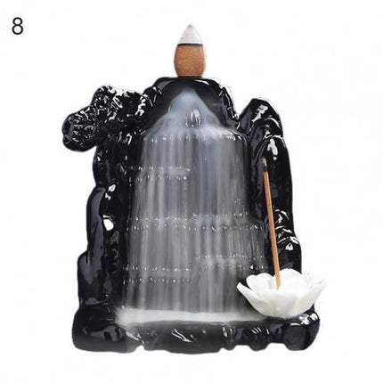 Tranquil Cascade Ceramic Incense Burner for Home Aromatherapy and Relaxation