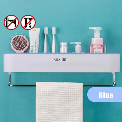 Sleek Space-Saving Wall Storage Rack for Bathroom Essentials