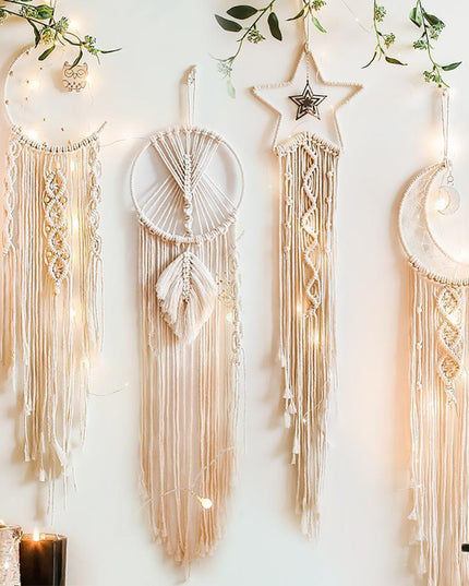 Moonlit Dreams Macrame Wall Hanging - Handcrafted Eco-Conscious Bohemian Decor