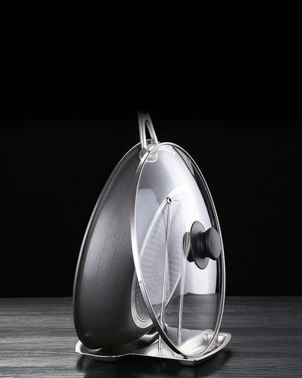 Elegant Stainless Steel Organizer for Pot Lids and Cooking Utensils - Durable and Rust-Resistant