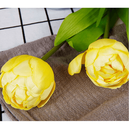 Luxurious 6-Piece Silk Tulip Flower Arrangement for Elegant Home Styling