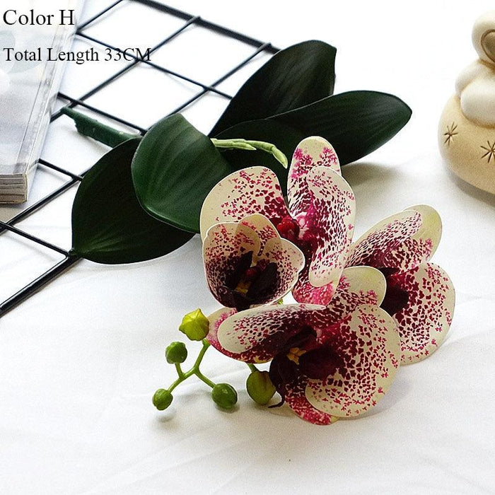 White Butterfly Orchid Artificial Flowers Set for Elegant Home and Event Decoration