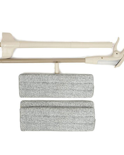 Revolutionary Stainless Steel 2in1 Mop System with Built-in Spray and Hands-Free Scraper