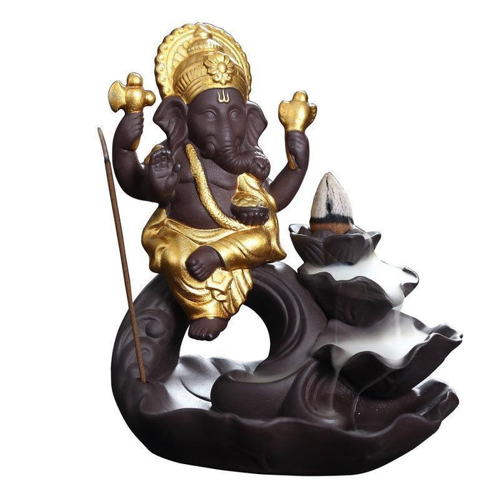 Ganesha Elephant God Backflow Incense Burner