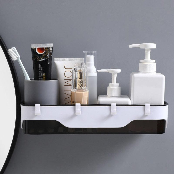Transform Your Bathroom and Kitchen with the Versatile Wall-Mounted Storage Rack Shelf