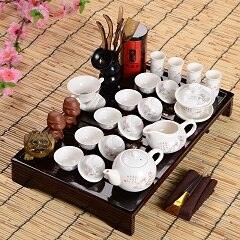 Fathers Day Gift Idea Kung Fu Tea Set Drinkware Chinese Tea Ceremony with Tea Table Over Eight-piece Set High-end Gift-Kitchen & Dining›Tabletop›Serveware›Coffee Makers & Teapots-Très Elite-10-Très Elite