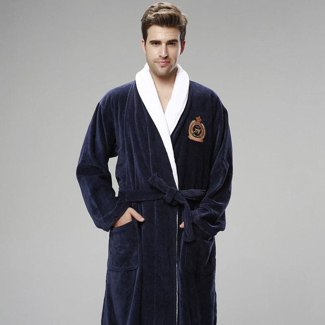 Sumptuous 100% Cotton Cut Velvet Men's Bathrobe - The Pinnacle of Comfort and Sophistication