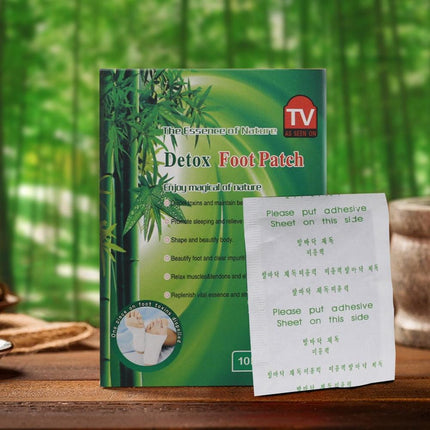 Revitalizing Bamboo Detox Foot Pads - 10-Patch Wellness Set