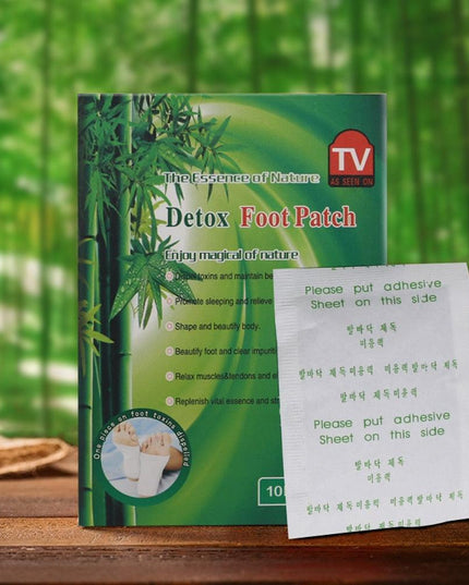 Revitalizing Bamboo Detox Foot Pads - 10-Patch Wellness Set