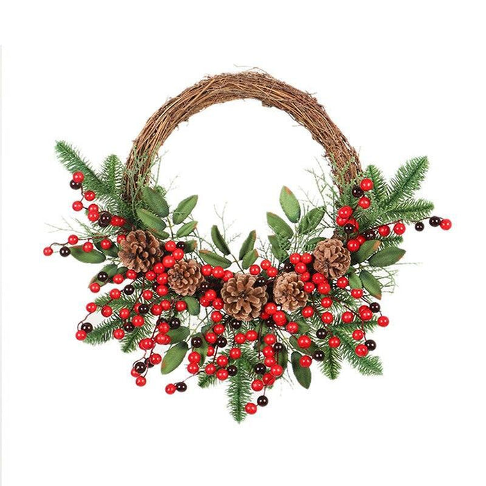 Rustic Christmas Wreath Making Kit with Pine Cones and Berry Accents