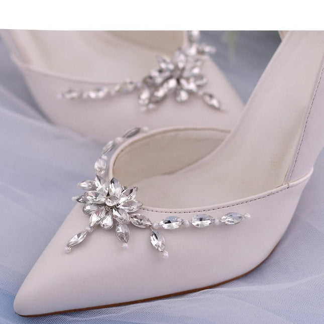 Bridal Rhinestone Footwear Clips - Luxurious Wedding Accessories for Elegant Shoes