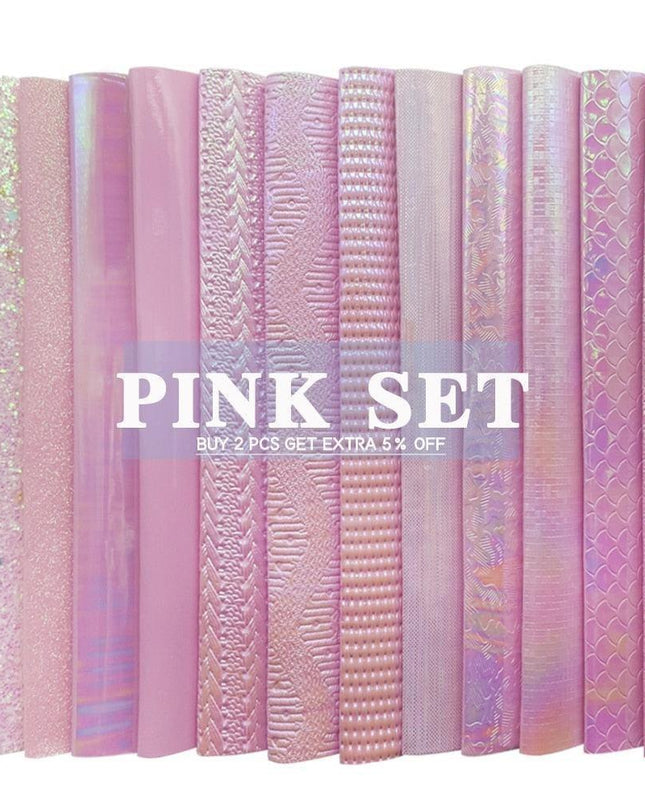 Glamorous Pink Glitter Faux Leather Craft Sheets - Perfect for Stunning Projects
