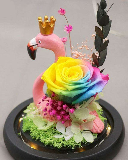 Eternal Elegance Glass Dome - Preserved Rose and Hydrangea for Timeless Charm