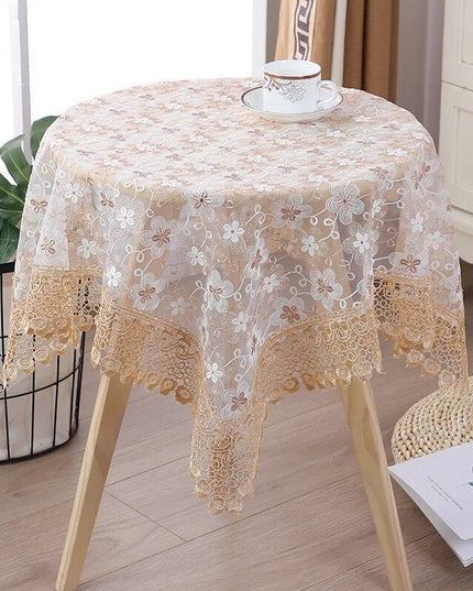 Sophisticated Lace Table Cover - Beautifully Embroidered Home Accent for Elegant Entertaining