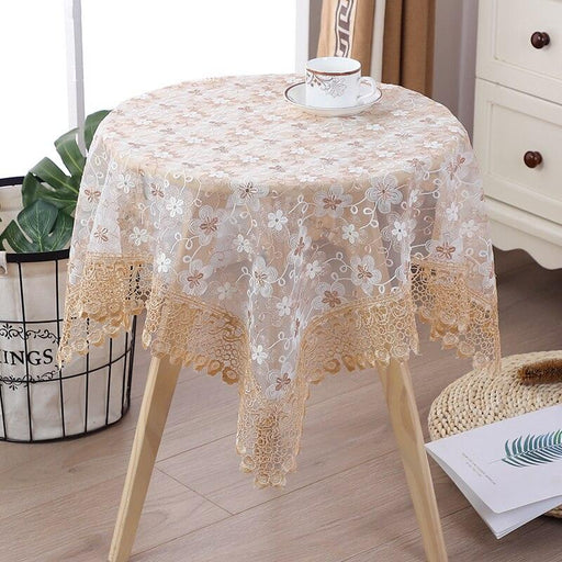 Elegant Lace Embroidered Tablecloth - Opulent Home Décor for the Connoisseur