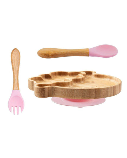 Sheepishly Elegant Bamboo Baby Feeding Bowl Set with Silicone Suction Cup