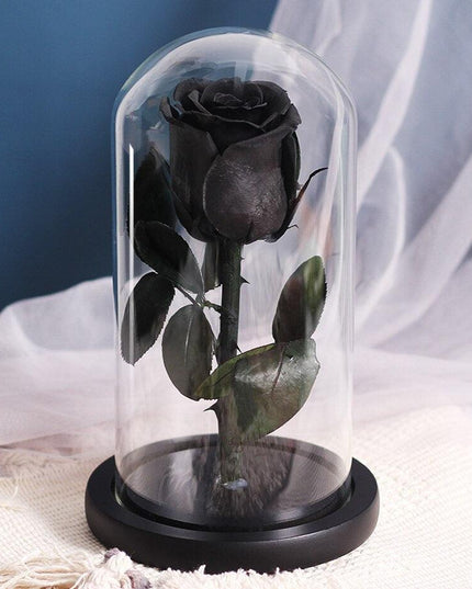 Timeless Romance: Stunning Preserved Rose in Glass Cloche - Authentic Bloom, Lasting Elegance, Enduring Beauty