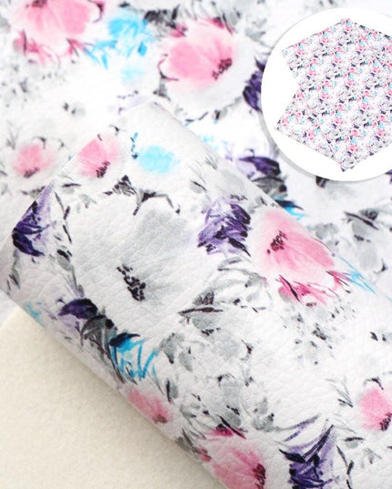 Floral Elegance Synthetic Leather Crafting Sheet