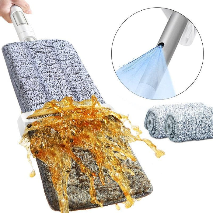Stainless Steel 2in1 Mop Kit with Hands-Free Scraper and Sprayer