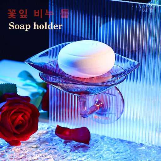Soap Dish with Self-Draining System and Sponge Storage - Mountable Holder for Soap