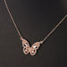 Elegant CZ Butterfly Pendant Necklace in Rose Gold/Silver - Women's Crystal Jewelry