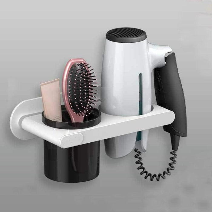 Hair Dryer Storage Rack with Easy Self-Adhesive Wall Mounting