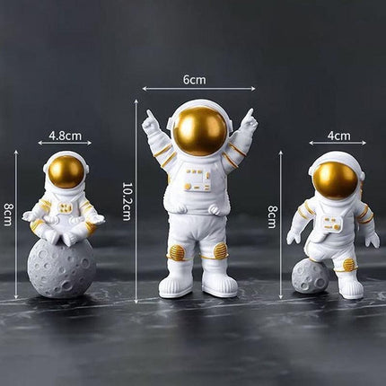 Set of 3 Nordic Astronaut Resin Decorative Sculptures