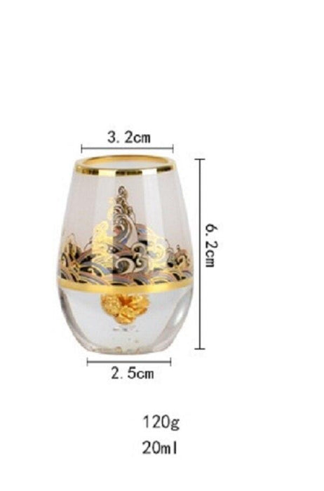 Sumptuous Gold Leaf Glass Wine Set with Mixer