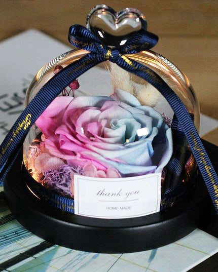Captivating Glass Rose Lamp in Elegant Dome - A Cherished Emblem of Love