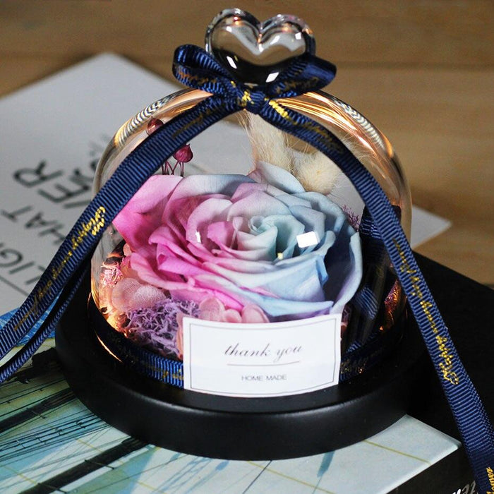 Captivating Glass Rose Lamp in Elegant Dome - A Cherished Emblem of Love