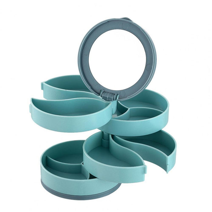 Stylish Eco-Friendly Rotating Jewelry Organizer with Integrated Mirror