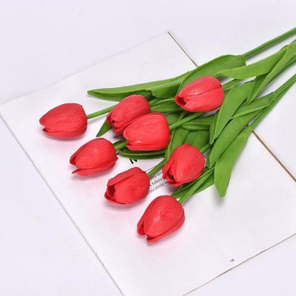 Lifelike PU Tulip Floral Arrangement - 5-Piece Set for Stylish Home Accents