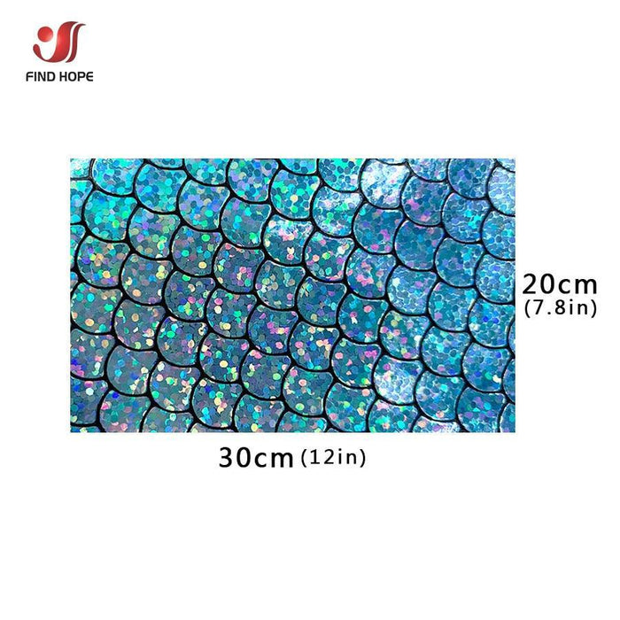 Enchanted Holographic Mermaid Scale PU Faux Leather for Creative DIY Crafts