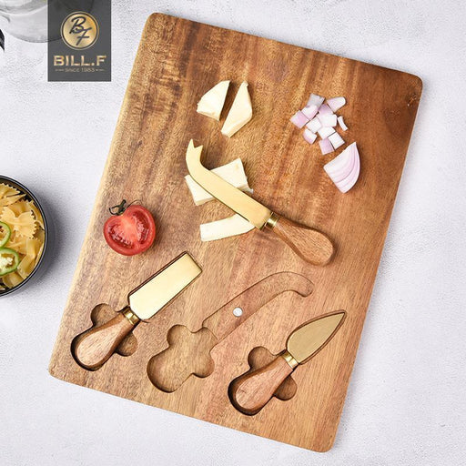 Luxury Bamboo Cheese Board Set with Premium Knife Collection