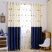Starry Night Kids Curtains - Contemporary Design with Embroidered Stars and Moons