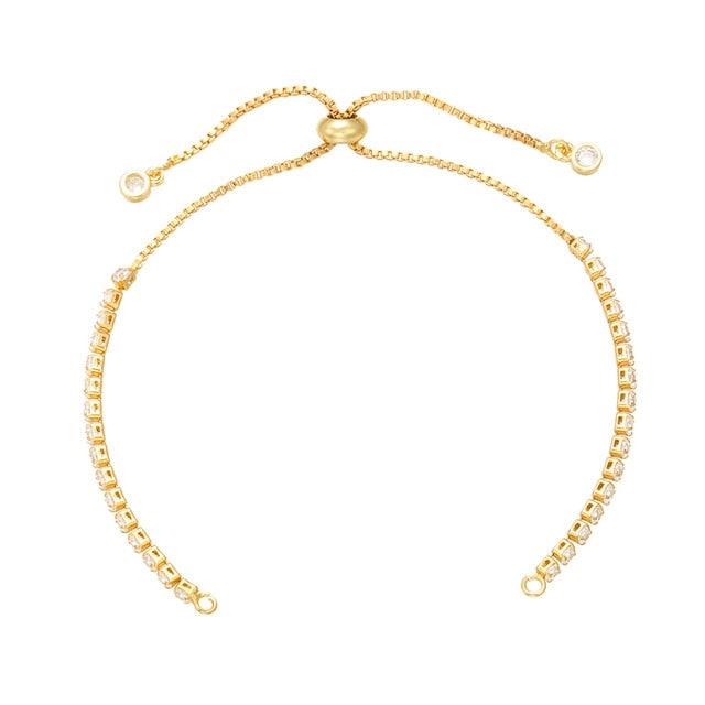 Sophisticated Customizable Brass and Rhinestone Chain for Stunning DIY Bracelet Designs