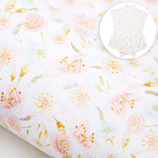 Creative Floral Print Synthetic Leather Sheet for DIY Projects
