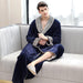 Luxurious Plush Bathrobe with Kimono Styling and Fur Accent