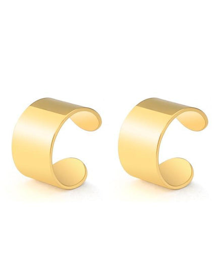 Gold-Plated Stainless Steel Non-Pierced Ear Cuffs - Chic Accessory for All Styles