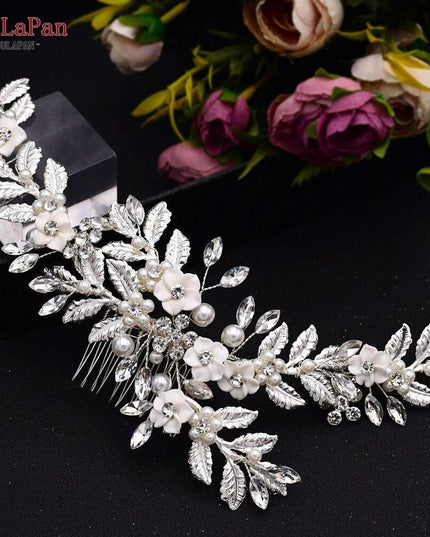 Glamorous Indian Bridal Rhinestone Tiara and Floral Hairpiece Collection for Wedding Splendor