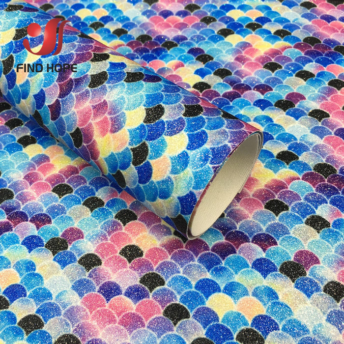 A4 20x30cm Sparkly Fine Glitter Fabric Rainbow Iridescent