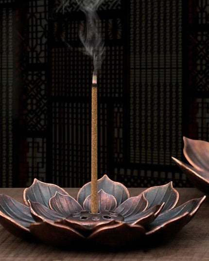 Lotus Harmony Incense Burner: Premium Zinc Alloy Coil Plate for Tranquil Spaces