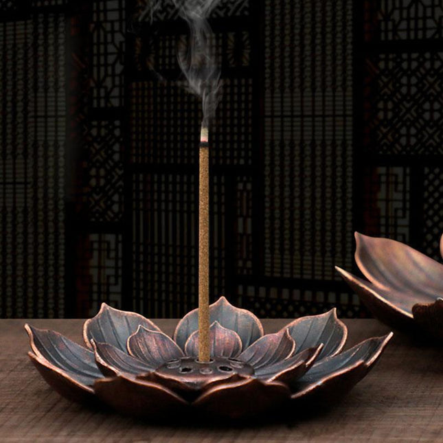 Lotus Harmony Incense Burner: Premium Zinc Alloy Coil Plate for Tranquil Spaces