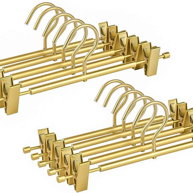 Chic Rose Gold and Golden Aluminum Heavy-Duty Hangers for Stylish Closet Organization